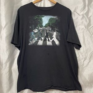 Plus Size Beatles Abbey Road Album Art Cover Retro Short Sleeve Band Tee Shirt